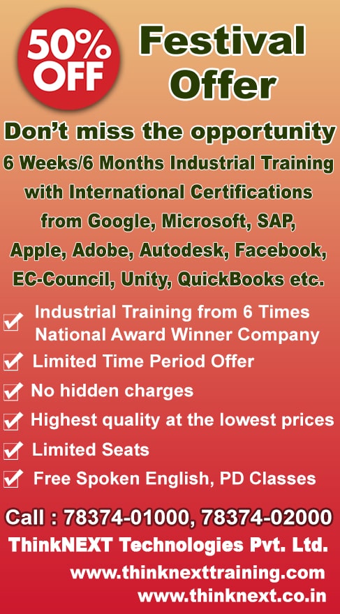 ThinkNEXT festival offer for industrial training in chandigarh