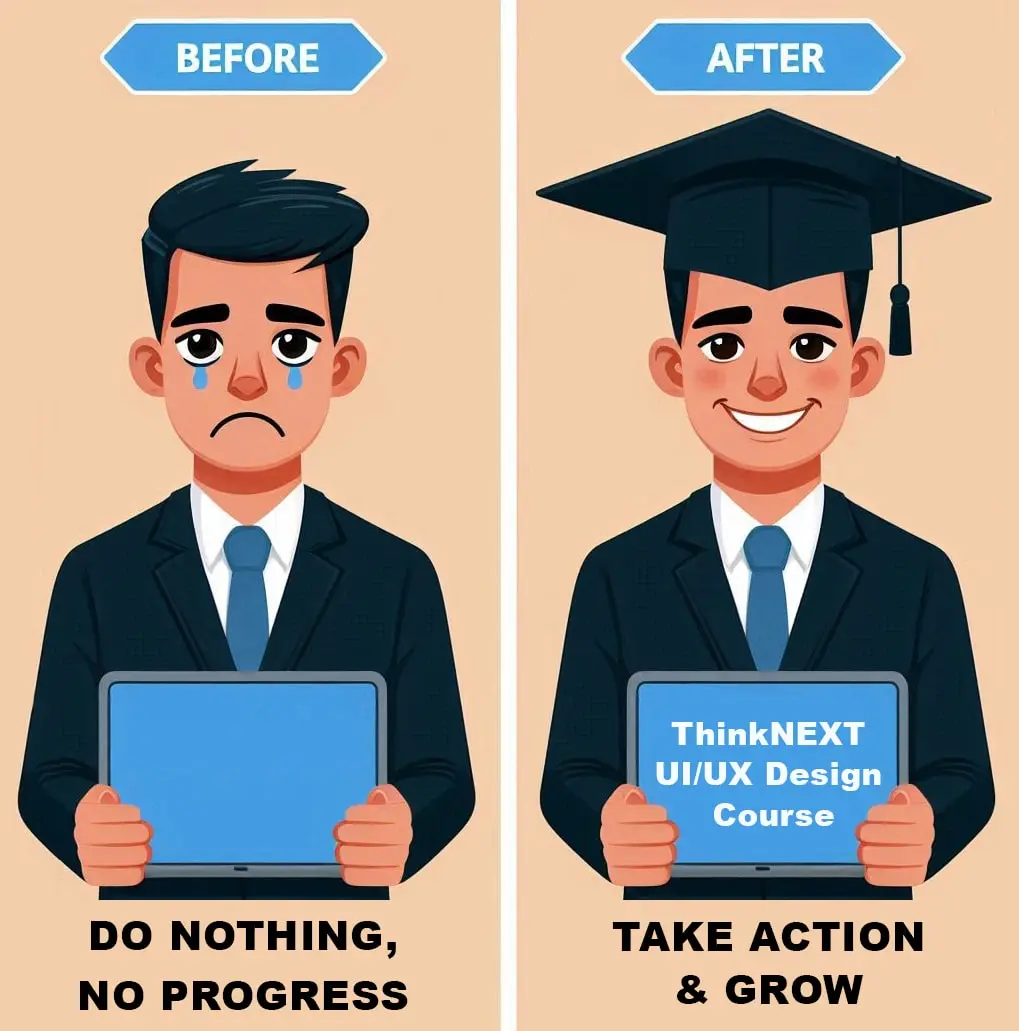 Before joining and after joining UI/UX Design Course in Chandigarh Mohali
